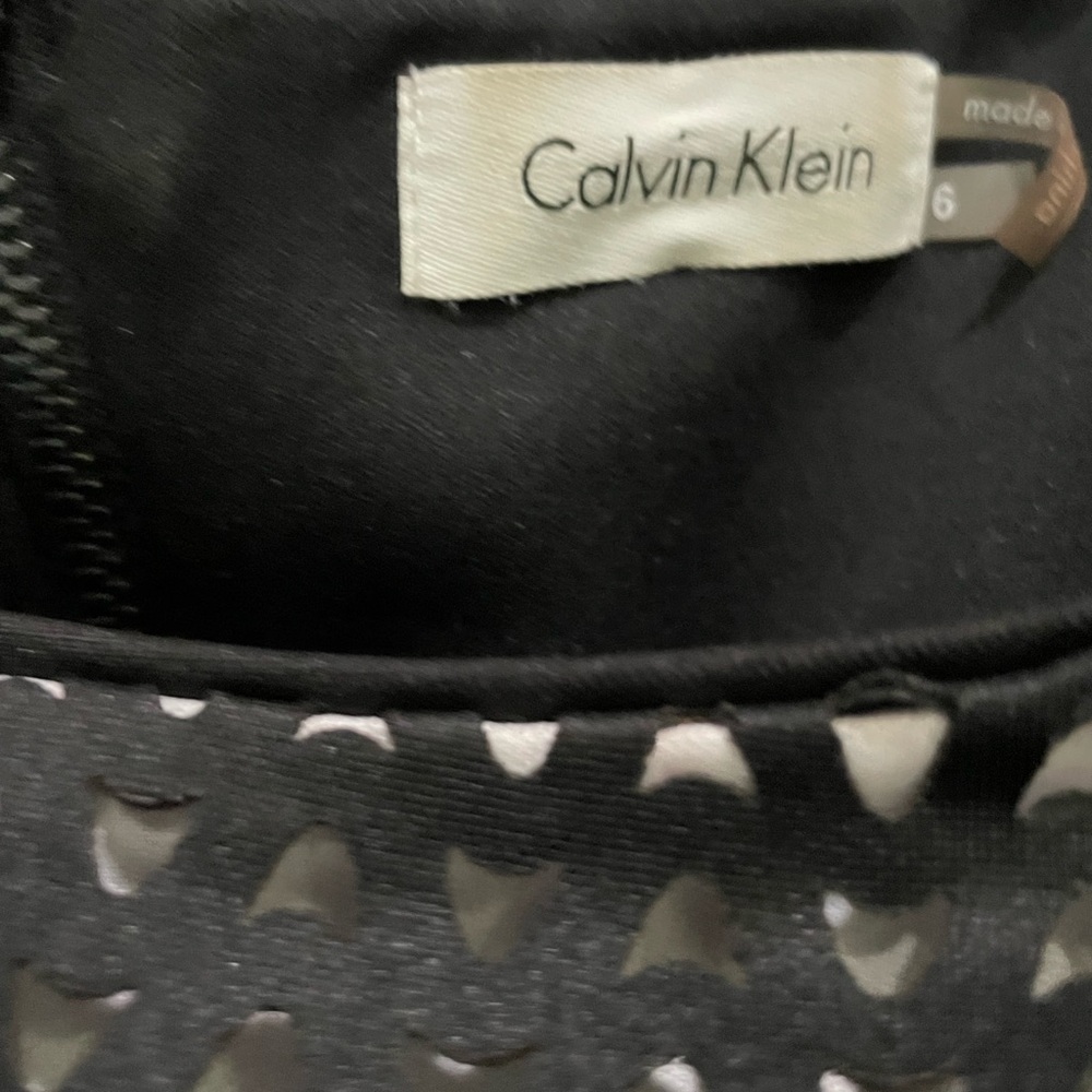 Calvin Klein Black and White Midi Dress